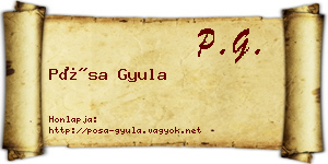 Pósa Gyula névjegykártya